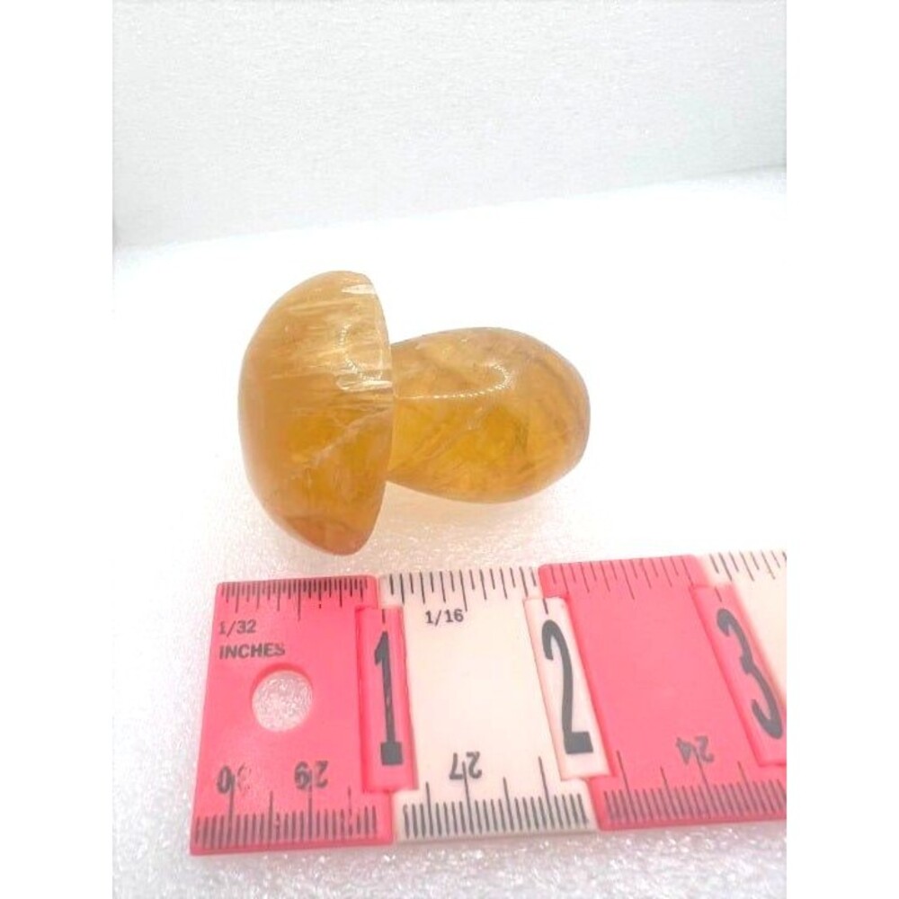 Yellow Fluorite Mushroom Carving - Picture 7 of 8
